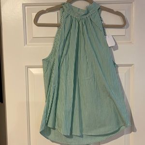 Striped tie neck top size 6